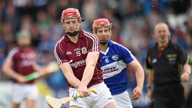 Joe Canning, Galway, in action against Matthew Whelan, Laois 2014 Leinster quarter-final