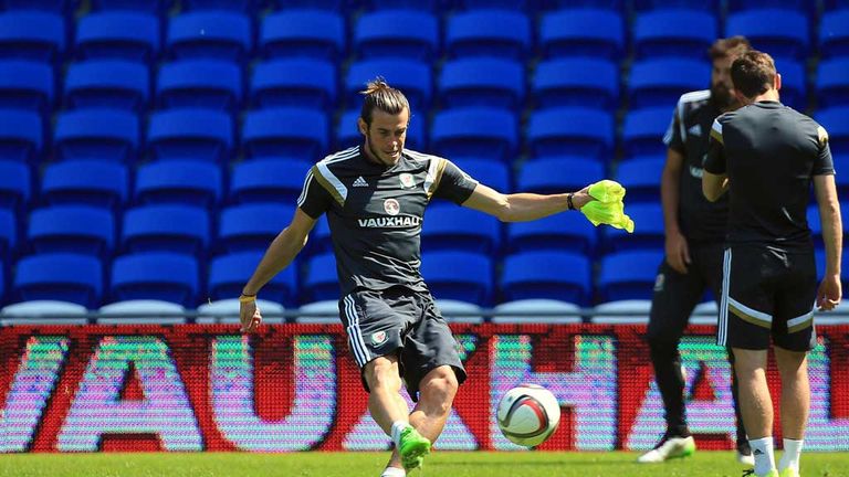 Gareth Bale during Wales training session