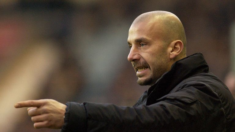 Gianluca Vialli, the manager of Watford  during the Nationwide Division One match between Coventry City and Watford at Highfield Road, Coventr