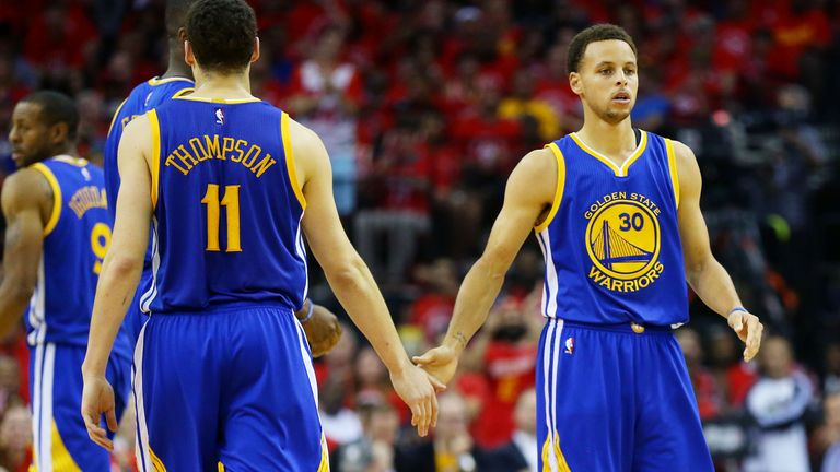 Stephen Curry and Klay Thompson of the Golden State Warriors have set numerous NBA records this season.
