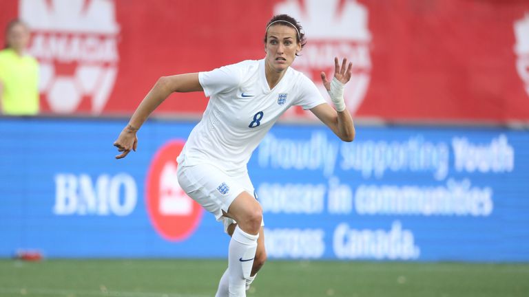 Jill Scott of England controls the ball against Canada during their Women's International Friendly