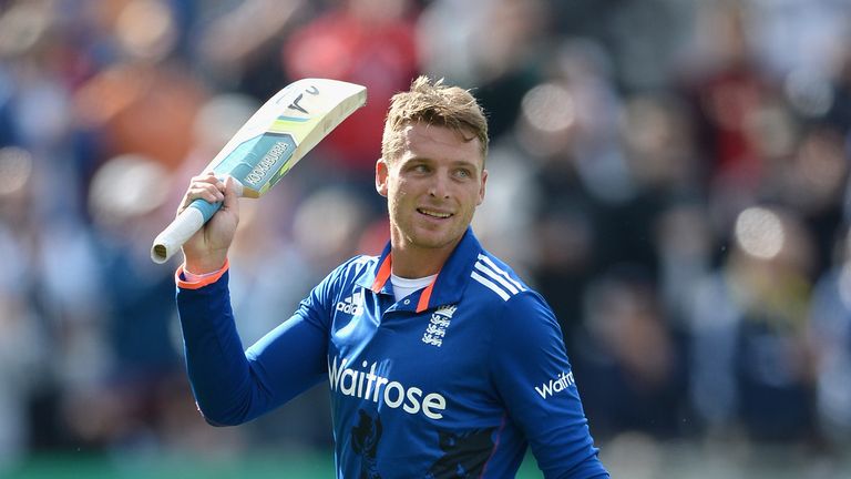 Jos Buttler leaves the field after being dismissed for 129
