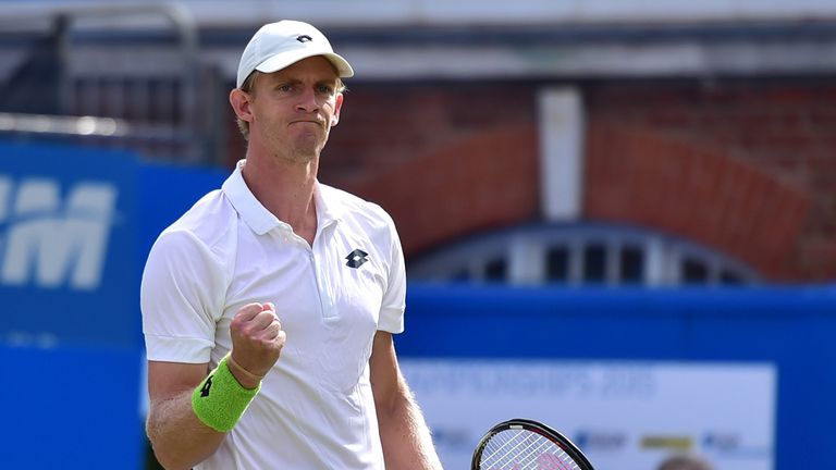 Kevin Anderson celebrates victory
