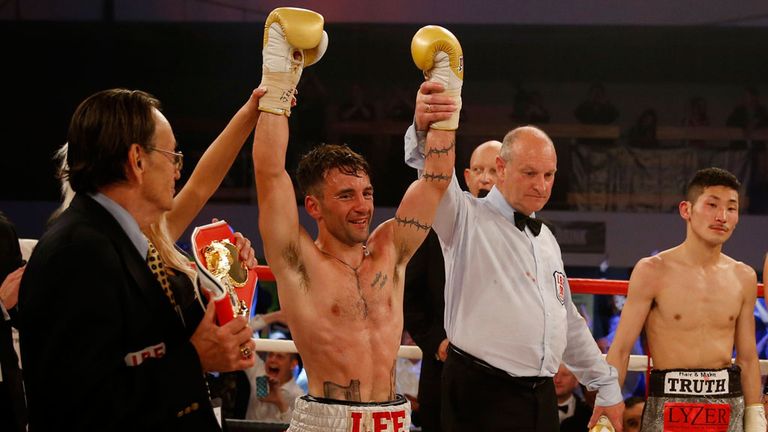 Lee Haskins celebrates victory