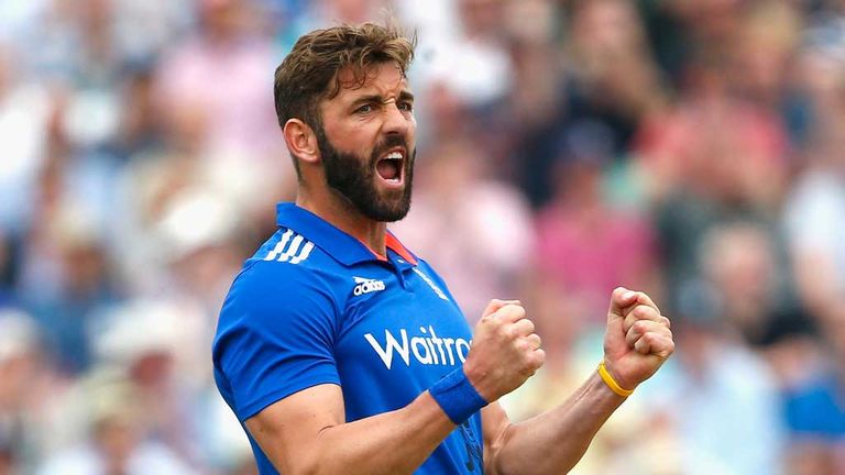 Liam Plunkett celebrates the wicket of Brendon McCullum in the second ODI