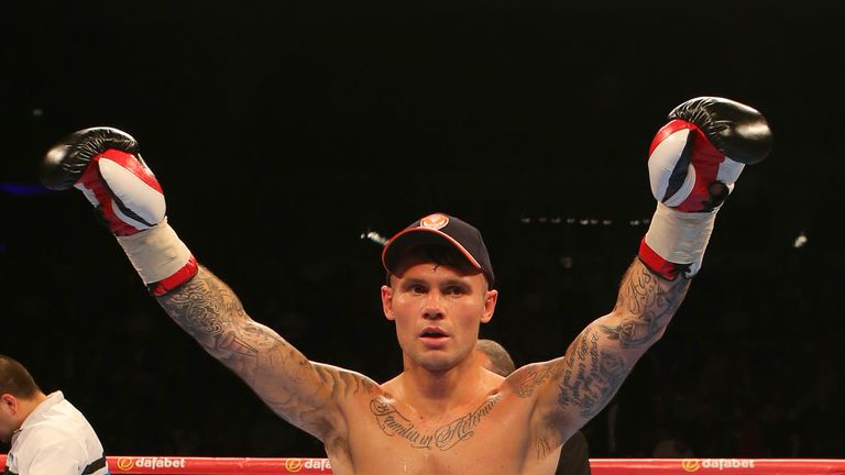 Martin Murray celebrates beating George Beroshvili