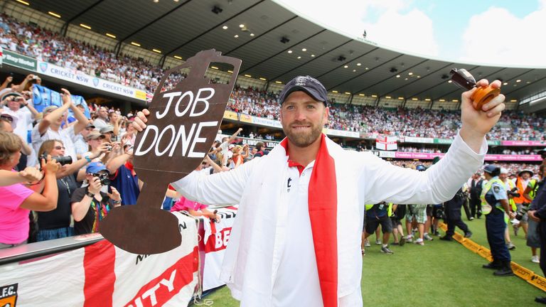 SYDNEY, AUSTRALIA - JANUARY 07:  Matt Prior of England poses with the Ashes Urn during day fiveof the Fifth Ashes Test match between Australia and England 