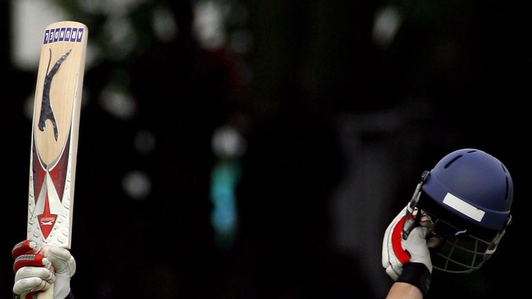 LONDON - MAY 18:  Matt Prior of England celebrates scoring a test century on his debt during day two of the First Test between England and the West Indies 