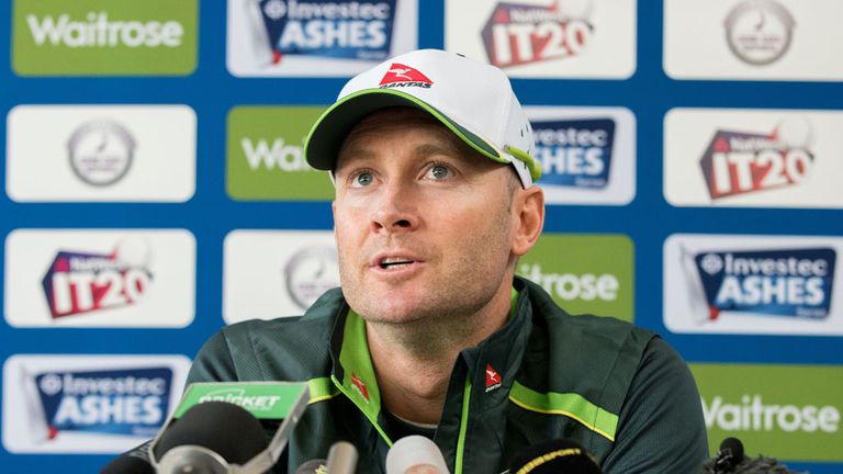 Michael Clarke during Sunday's press conference 