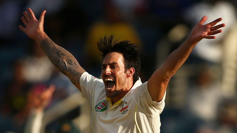 KINGSTON, JAMAICA - JUNE 12:  Mitchell Johnson of Australia appeals for the wicket of Veerasammy Permaul of West Indies during day two of the Second Test m
