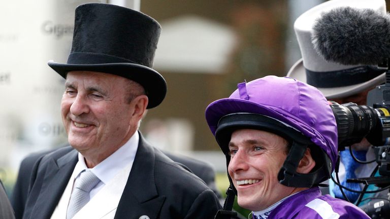 ASCOT, ENGLAND - JUNE 19:  Jockey Ryan Moore smiles as he celebrates after winning the Queen's Vase taking a record ninth victory at the royal meeting duri