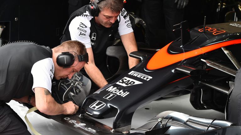 The new nose is fitted to Fernando Alonso's McLaren