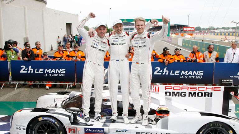 Nico Hulkenberg, Earl Bamber, Nick Tandy: Le Mans winners 2015