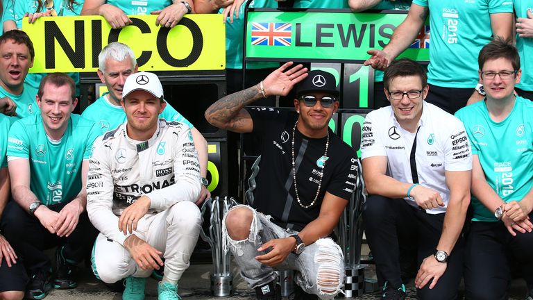 Lewis Hamilton and Nico Rosberg after Mercedes' latest 1-2 finish in Canada