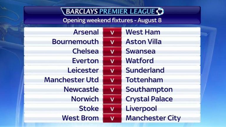 Premier League fixtures have been announced