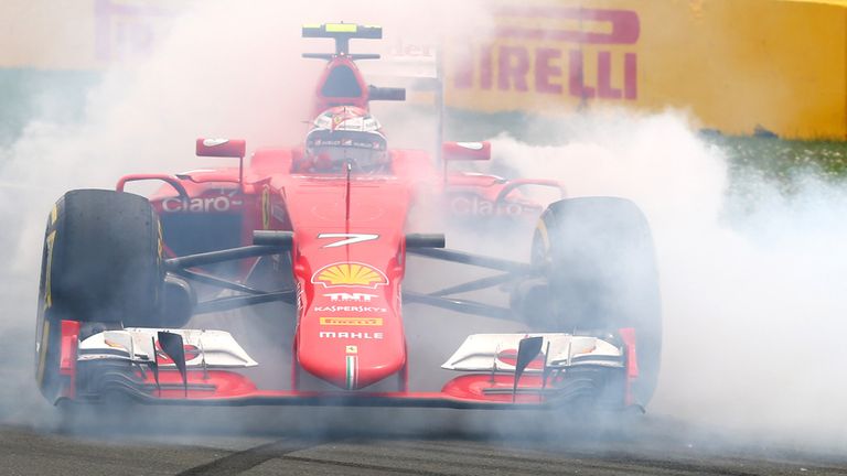 Kimi Raikkonen spins during the Canadian GP