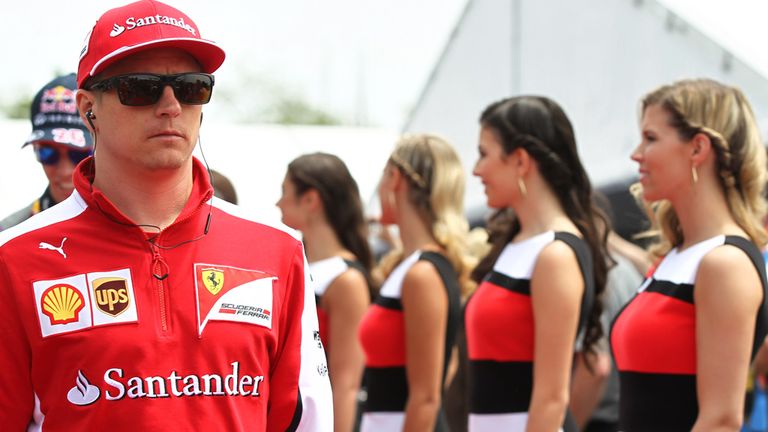 Kimi Raikkonen on the drivers' parade in Canada