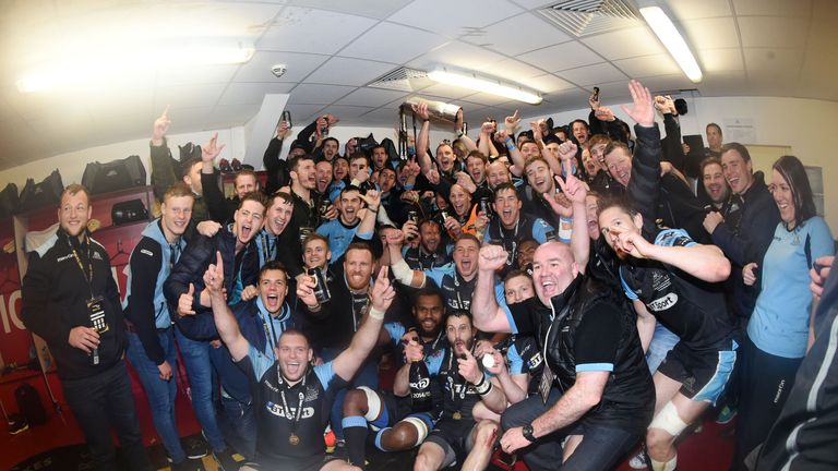 Glasgow Warriors celebrate their Guinness PRO12 final success over Munster