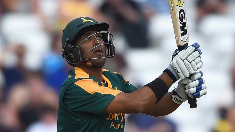 Samit Patel hits out on his way to an unbeaten fifty for Nottinghamshire Outlaws