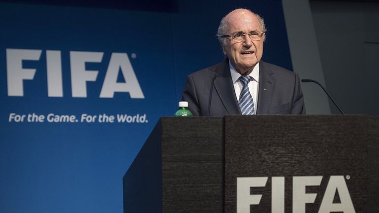 FIFA President Sepp Blatter speaks during a press conference