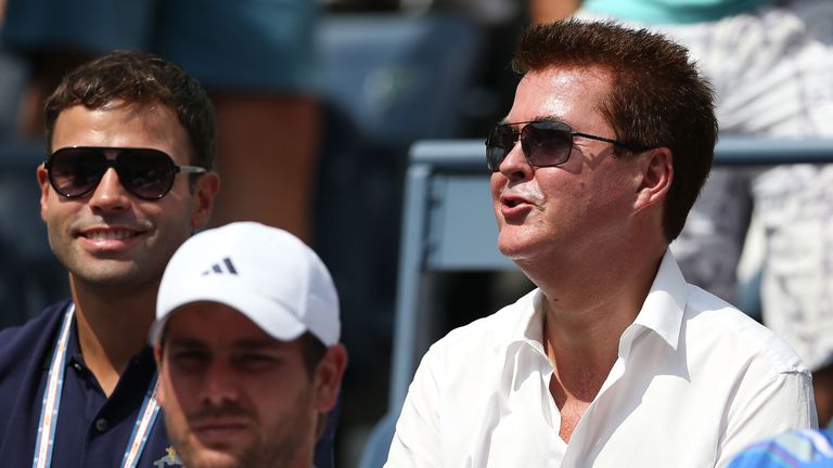 NEW YORK, NY - SEPTEMBER 08:  Simon Fuller, manager of Andy Murray of Great Britain watches his men's singles semifinal match against Tomas Berdych of Czec