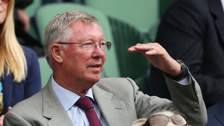  Sir Alex Ferguson watches the Gentlemen's Singles quarter-final match between Andy Murray of Great Britain and Fernando Verdasc