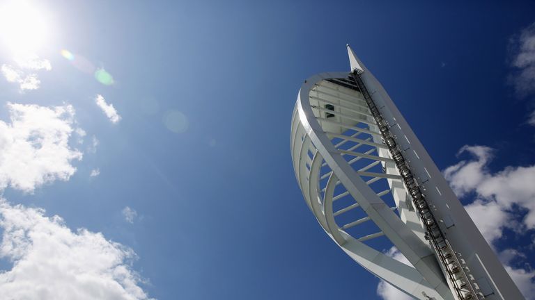 PORTSMOUTH, ENGLAND - AUGUST 12:  The Spinnaker Tower in Gunwharf Quays on August 12, 2013 in Portsmouth, England. The 170 meter high tower, which opened t
