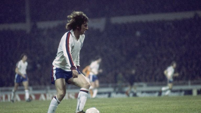 Stan Bowles in action for England in 1977.