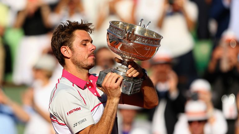 Stan Wawrinka in the Men's Singles Final against on day fifteen of the 2015 French Open