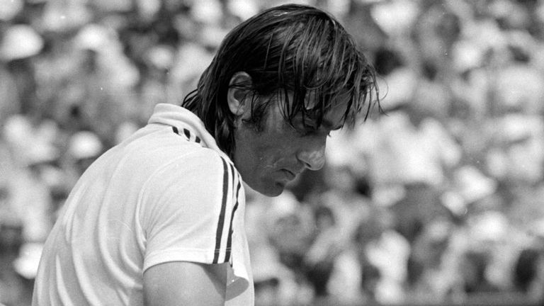 Ilie Nastase after he lost the Men's Singles Final on the Centre Court at Wimbledon