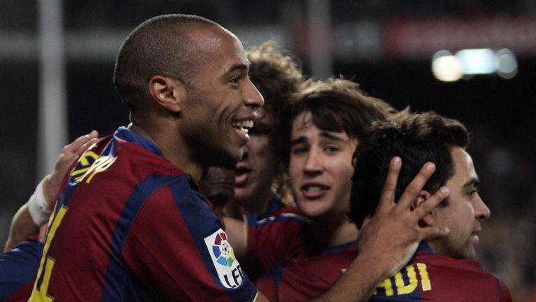 Thierry Henry and Xavi at Barcelona