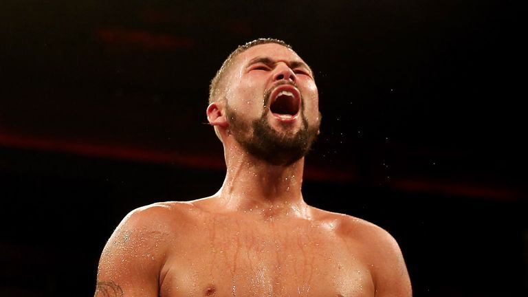LIVERPOOL, ENGLAND - NOVEMBER 22:  Tony Bellew celebrates his victory over Nathan Cleverly