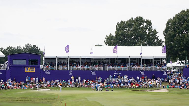 General view of the 18th green during the final round of the FedEx St Jude Classic at the TPC Southwind 