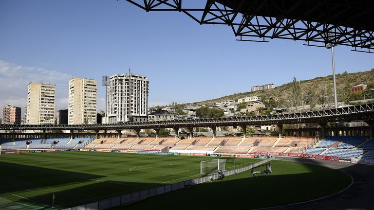 A general view of the Vazgen Sargsyan Republican Stadium in Yerevan, Armenia