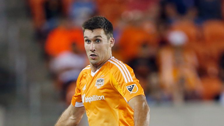 HOUSTON, TX - MARCH 28:   Will Bruin #12 of the Houston Dynamo in action against the Colorado Rapids during their game at BBVA Compass Stadium on March 28,