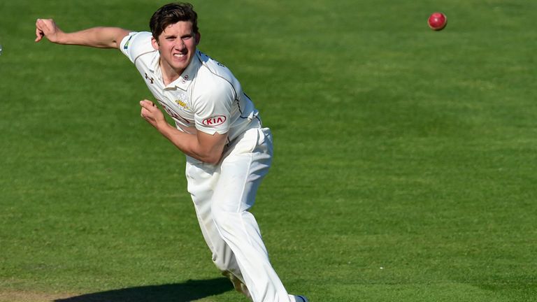 Surrey's Zafar Ansari produced career-best bowling figures against Gloucestershire at The Oval