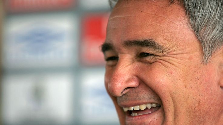Claudio Ranieri, manager of Chelsea talks at a press conference before taking a training session