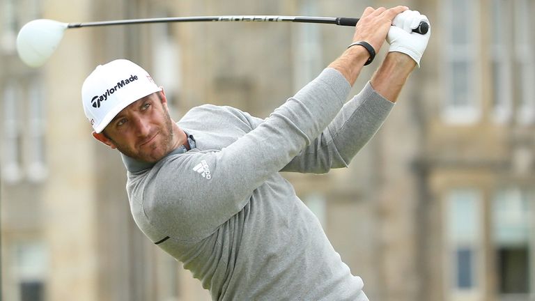 Dustin Johnson leads the 144th Open at seven under par after the first round