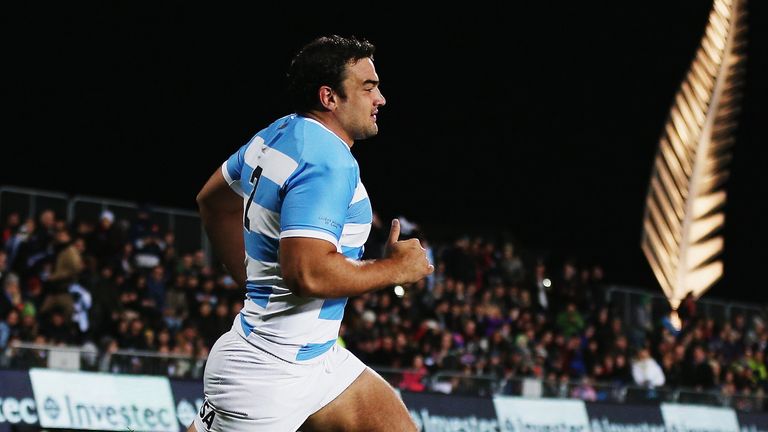 Agustin Creevy of Argentina runs out for The Rugby Championship match against the New Zealand All Blacks 