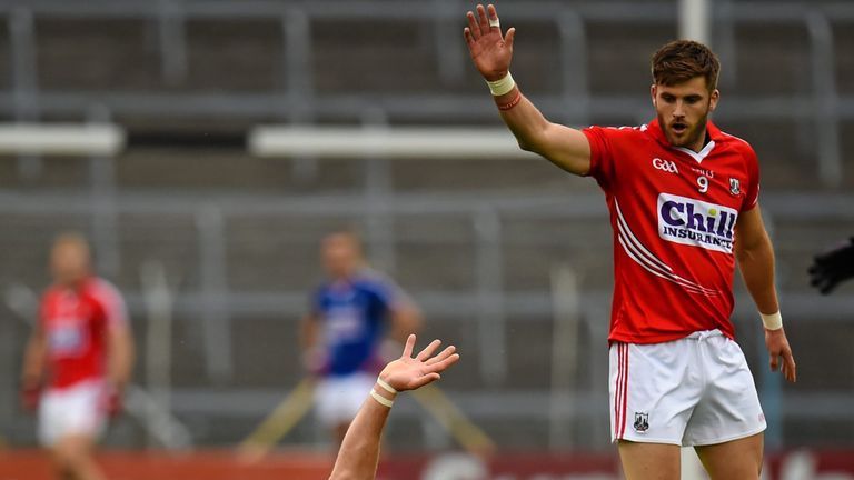 Eoin Cadogan calls for help after Cork team-mate Alan O'Connor goes down with a knee injury.