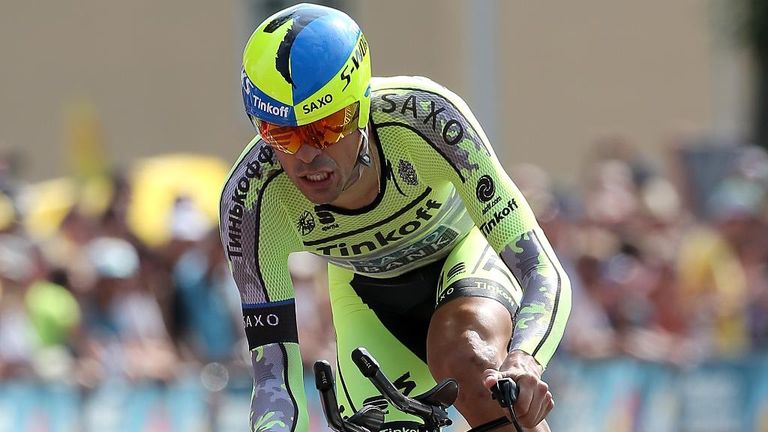 Alberto Contador individual time trial in stage one of the 2015 Tour de France on July 4, 2015 in Utrecht, Netherlands.