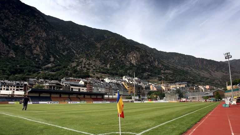 General view of the Estadi Comunal in Andorra