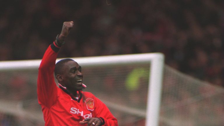 Andy Cole goal celeb, Manchester United v Ipswich, 1995