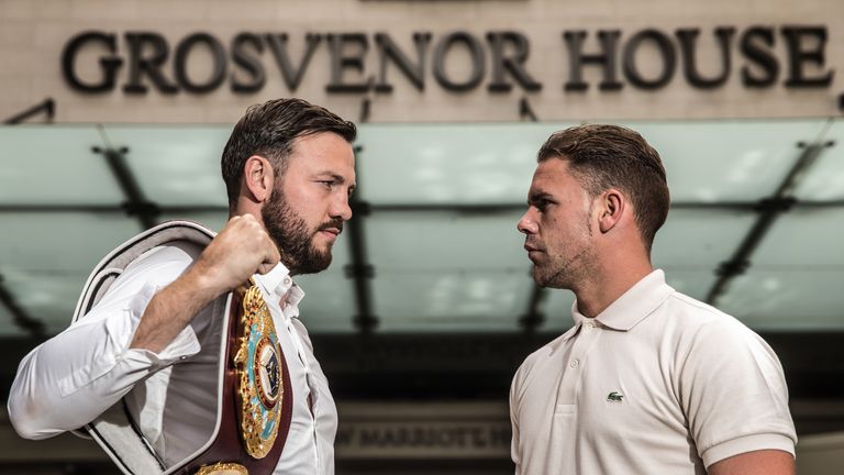  Andy Lee (L) and Billy Joe Saunders (R) go head-to-head