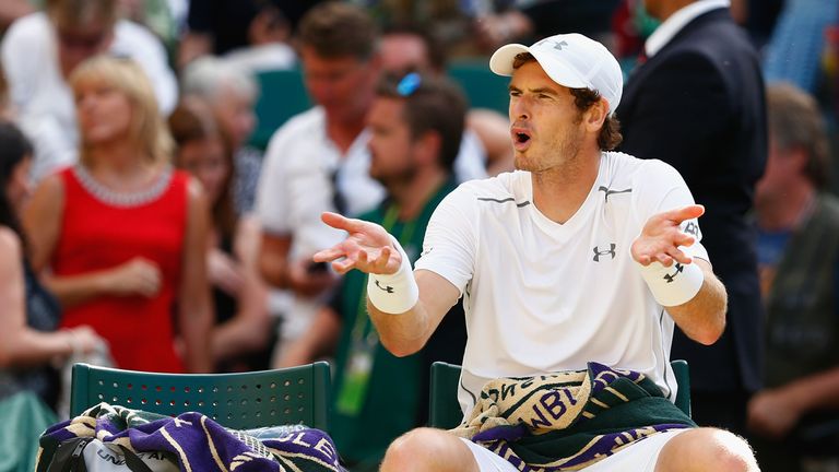 Andy Murray shows his frustration