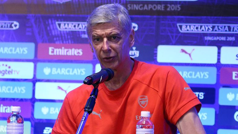 Arsene Wenger at his press conference in Singapore ahead of the Asia Trophy final