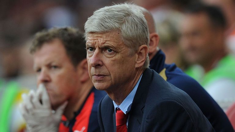 Arsenal manager Arsene Wenger during the match against Lyon