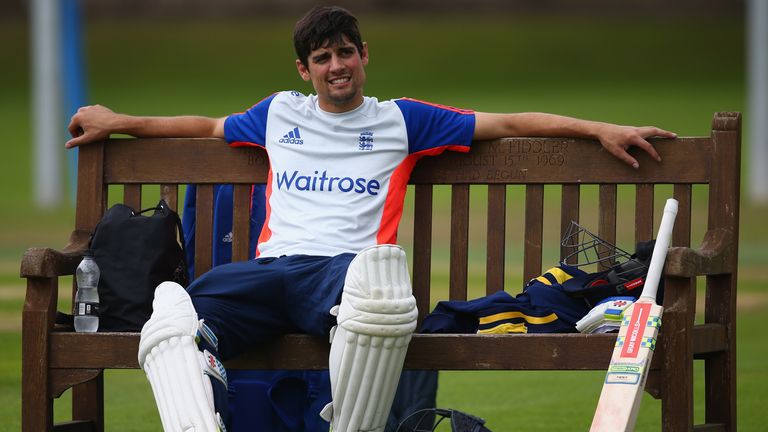 England captain Alastair Cook during a nets session