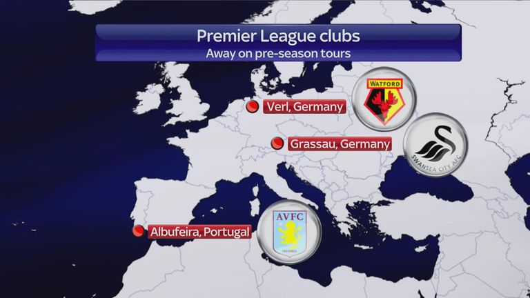 Aston Villa, Watford and Swansea are basing themselves in Europe