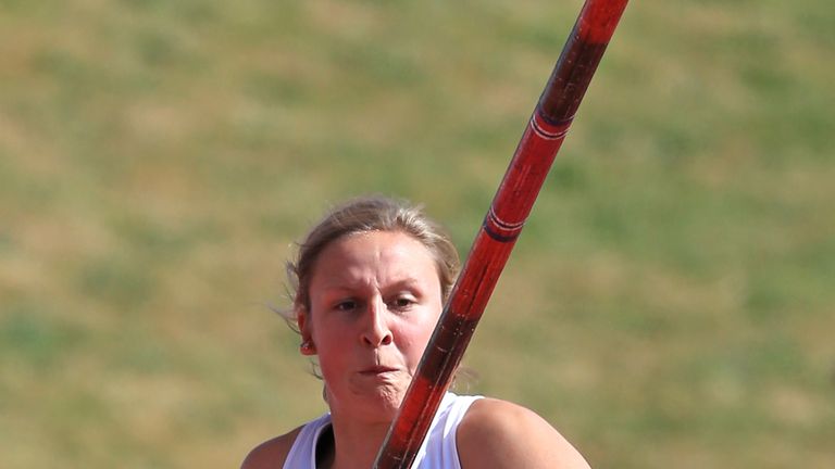 Holly Bradshaw (Blackburn) winner of the women's pole vault during day one of the Sainsbury's British Championships at The Alexander Stadium, Birmingham.